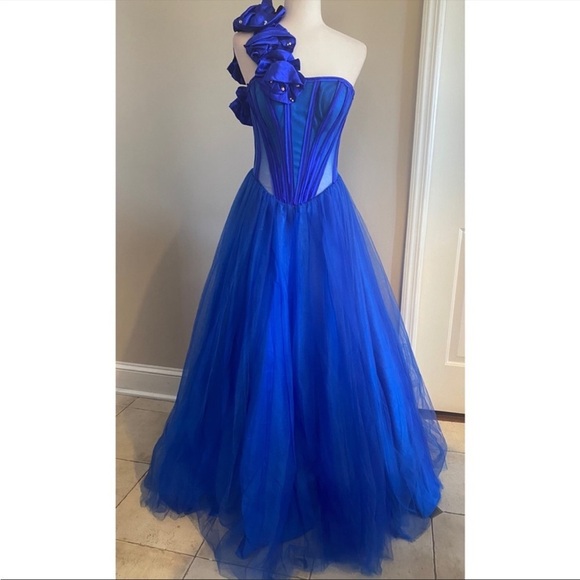 Jovani 159455 Royal Blue Evening Dress - Picture 8 of 8